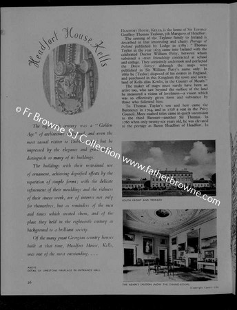 IRELAND OF THE WELCOMES  ARTICLE ON HEADFORT HOUSE